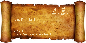 Lauf Etel névjegykártya